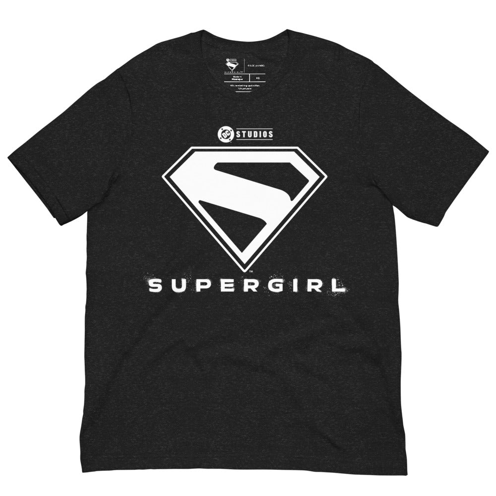 SUPERGIRL (2026 Movie) Black & White Logo T-Shirt Black Heather