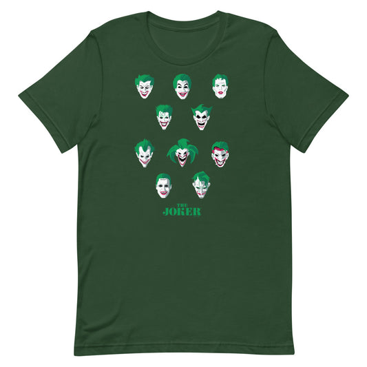 The joker through the ages t-shirt - forest