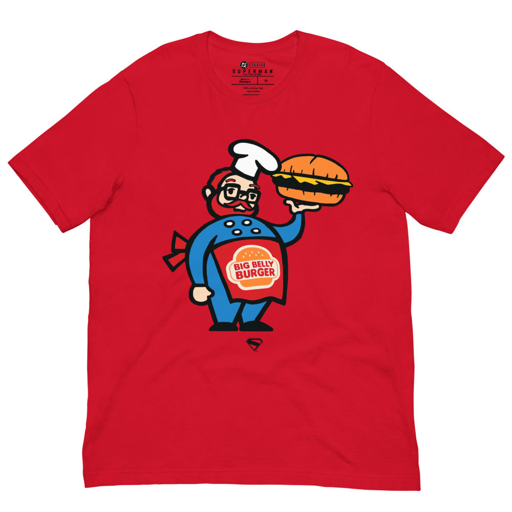 SUPERMAN Movie Big Belly Burger T-Shirt Red