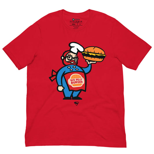 SUPERMAN Movie Big Belly Burger T-Shirt Red