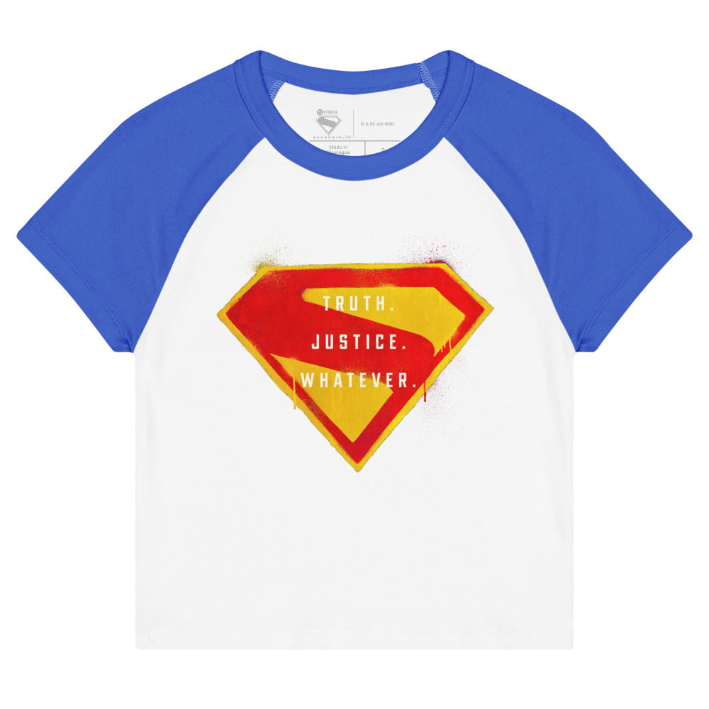 SUPERGIRL (2026 Movie) Truth Justice Whatever Women's Micro Rib Raglan – DC Shop